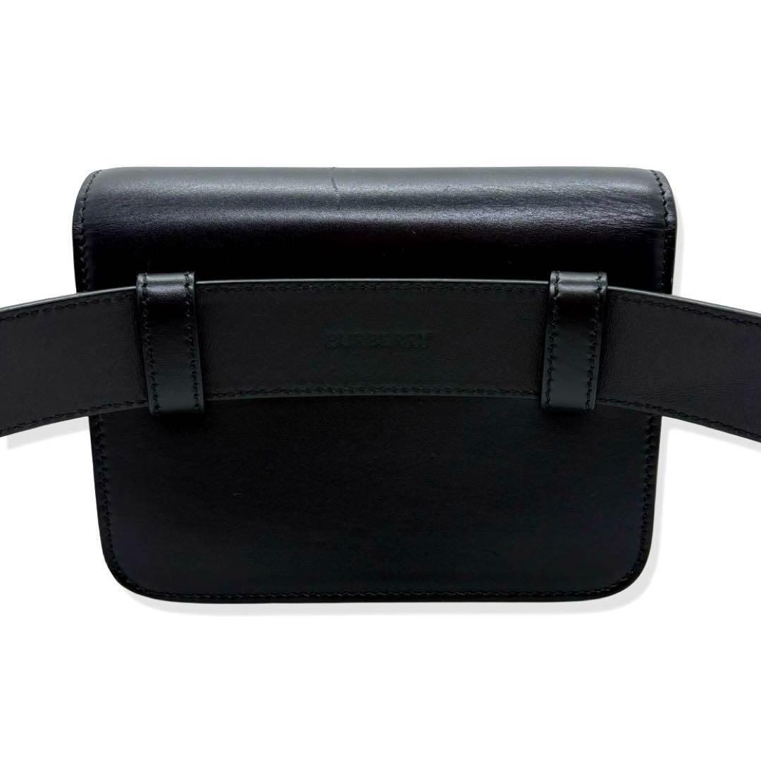 正規品 Burberry トーマスバーバリー TBロゴ レザー ボディバッグ 黒 Burberry Thomas Burberry TB Logo Leather Body Bag Black
