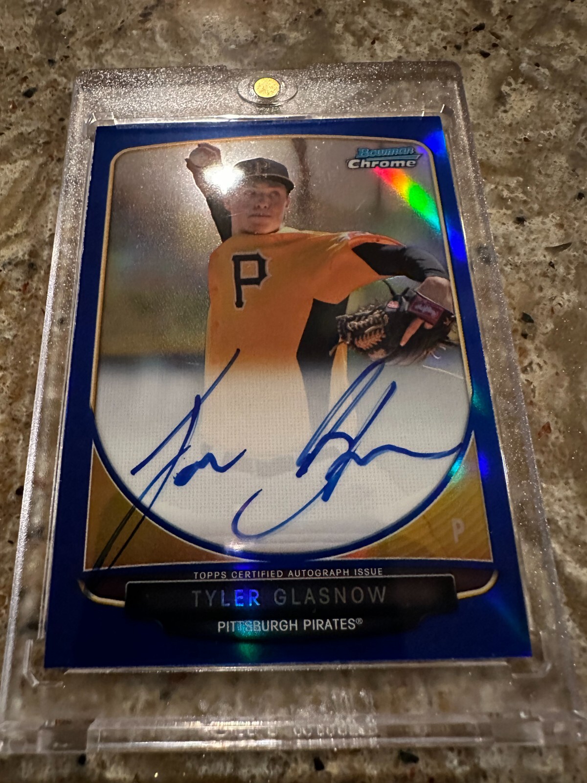 2013 Bowman Chrome Blue Refractor Autograph #BCA-TG Tyler Glasnow Rookie /150