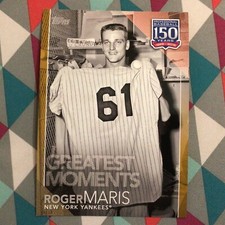 #4 Roger Maris Yankees 5x7 04/10 made Gold 2019 Topps 150 Years Greatest Moments