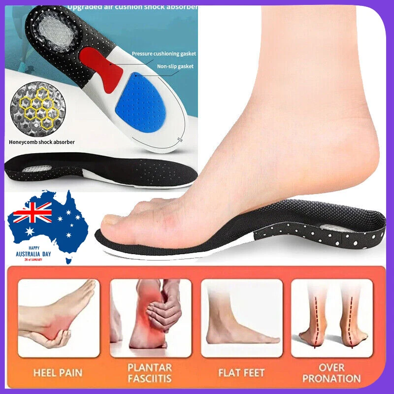 1/2Pairs Gel Orthotic Insoles Sports Inner Soles Cushion Heel Arch