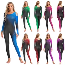 Women Unitard Eye-catching Dancewear Glittery Jumpsuit Glamour Bodysuit Rompers