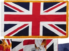 3x5 Embroidered UK United Kingdom British Sleeve Fringe 100 Cotton Flag 3'x5'
