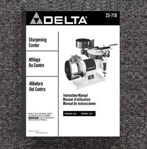 Sharpening Center Instruction Manual Fits Delta 23-710