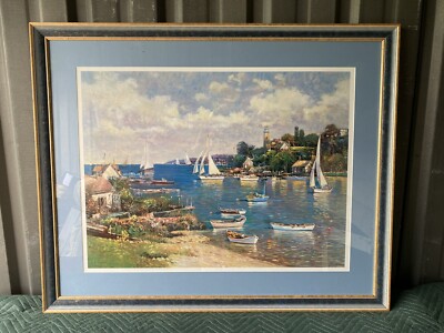 Ming Feng  Sailing In  Signed Fine Art Print Framed 42x34