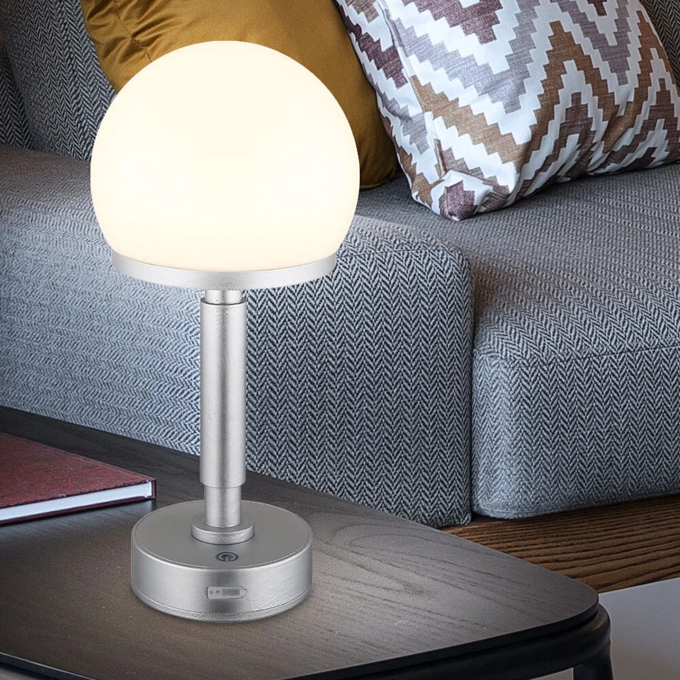Beistellleuchte Tischlampe Nachttischlampe LED Touchdimmer Akku Pilz 2er Set - Bild 4 von 4