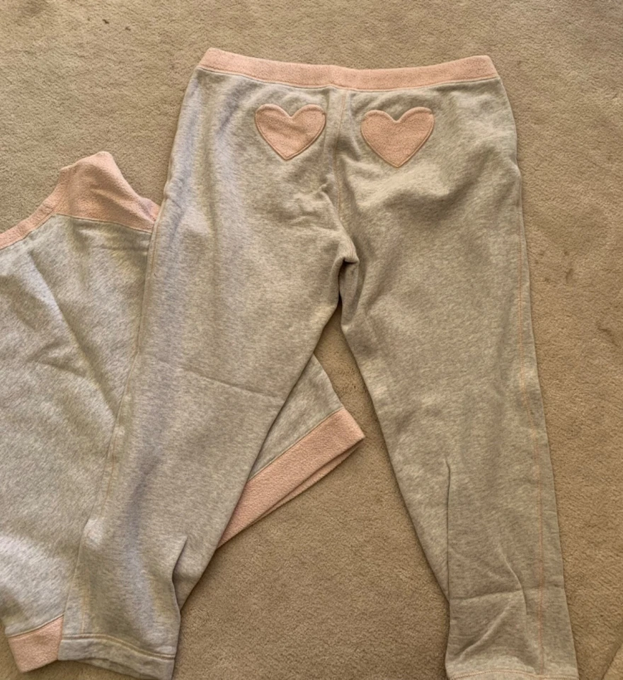 Juicy Couture Mujer Junior Niñas Gris Rosa Polar Pijama Conjunto Parte Superior Inferior Talla XL Foto 2 de 4