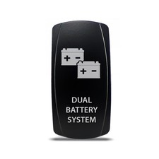 Rocker Switch Dual Battery System Symbol - White Led Rocker Switch Dual Battery System Symbol - White Led