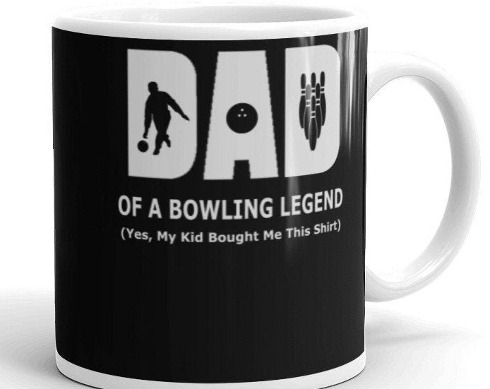 Dad Of A Bowling Legend White Glossy Coffee Tea Mug