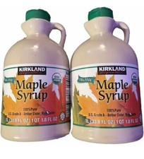 Kirkland Signature Organic Maple Syrup 1L Bottle 2 Pack Grade A Amber Rich