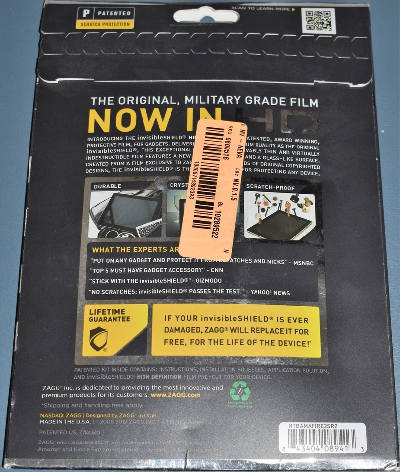 Pantalla de alta definición ZAGG Invisible Shield para Amazon Kindle Fire II Foto 2 de 2