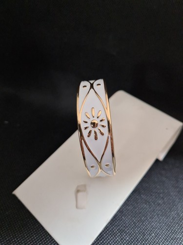 Bracelet Jonc Dolly-Bijoux En émail Blanc/noir Avec Diamants Cz, Ouvrable, Neuf Avec étiquettes