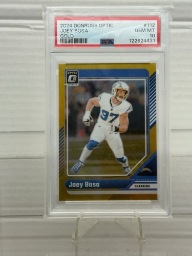 2024 Panini Donruss Optic Joey Bosa #112 Gold Prizm /10 PSA 10 Gem Mint Chargers
