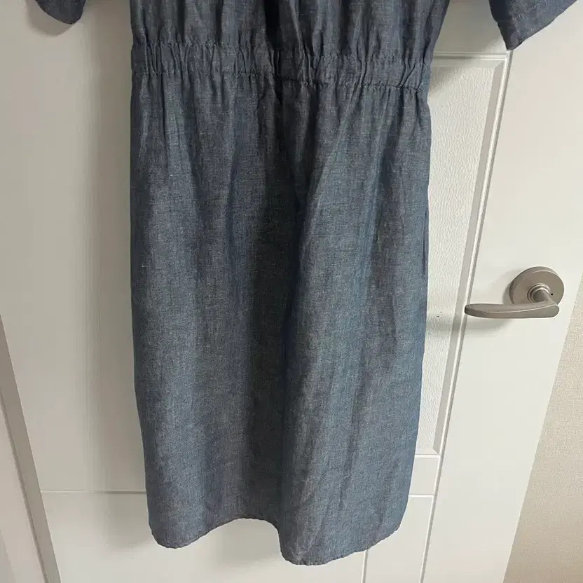 Vintage Uniqlo Short Sleeve Long Ribbon Linen Dress, Size L thumbnail 7