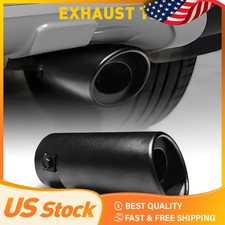 Black Outlet Tailpipe Car Stainless Steel Matte Exhaust Tip Fit For 1.5 -2.4Inch