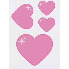 4 x 'Pink Heart' Temporary Tattoos / Transfers TO00056378 