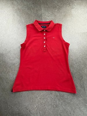 ärmelloses Poloshirt rot Eden Park Logo bestickt Gr. 3 (M) Damen .685