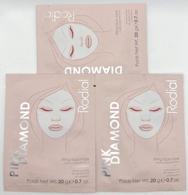 3x Rodial Pink Diamond Lifting Face Mask Lift & Illuminate .7 Oz
