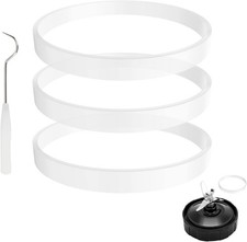 3 Pack Rubber Gaskets Replacement Seal White Ring 3 PCS 3.94 Inch Gaskets 