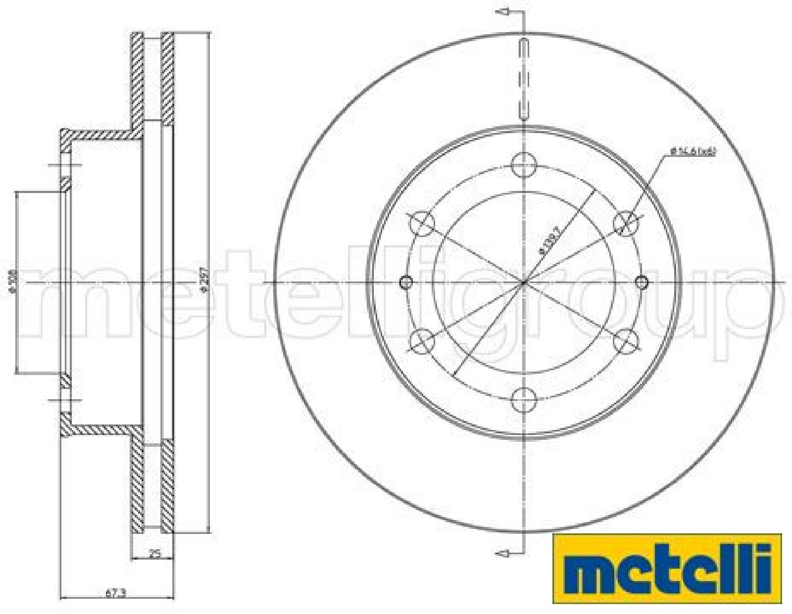 2x Bremsscheibe metelli 23-1077C 2 Bremsscheiben Vorderachse Vorne für Toyota