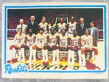 1980 Topps Basketball Houston Rockets Team Pin-Up Poster Insert Moses Malone HOF