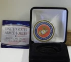 2020 US Silver Eagle $1 w/ US Marines Sticker Box/Coa