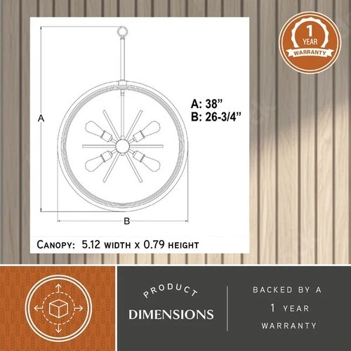 VAXCEL P0341 Estelle 26.75-in Brass and Black Mid Century Modern 6 Light Globe - Picture 6 of 9