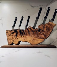 Ceppo Portacoltelli Magnetico In Legno D'Ulivo 6 Posti Made In Italy ????????