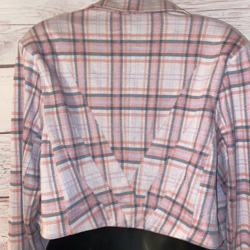 CABI Womens Playdate Crop Jacket Size L Pink Plaid Style# 6257 Tailored - Picture 9 of 12