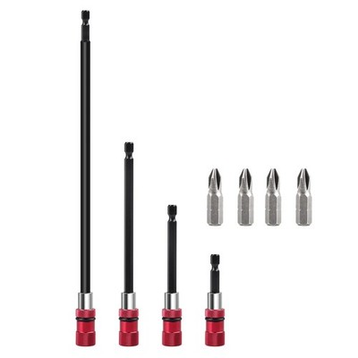 Steel Magnetic Bit Holder Extension Set 1/4'' Hex 4PCS for Electric Screwdriver