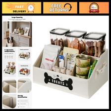 Dog Treat Storage Container with Removable Dividers, Collapsible Pet Treat Holde