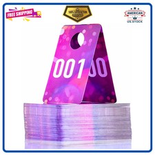 1-100 Plastic Number Tags for Live Sales 1.9x3.1 Inch Reusable Hanger Cards Pink