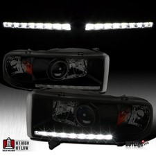 Blacksmoke Fits 1994-2001 Ram 1500 2500 3500 Led Strip Projector Headlights