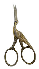VINTAGE STORK CRANE BIRD TAILORS CRAFT SEWING METAL SCISSORS