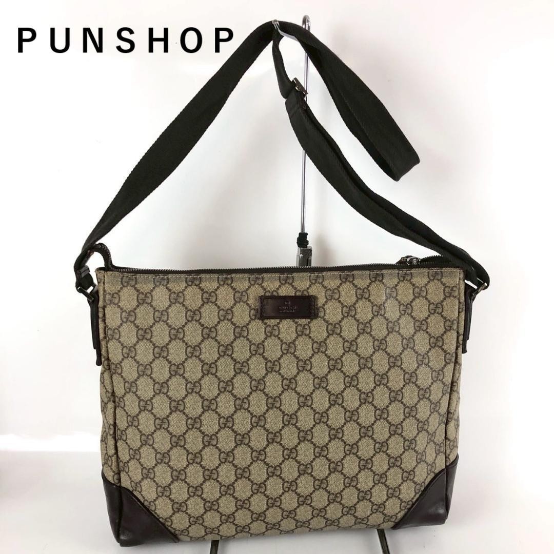 GUCCI GG Supreme Canvas Brown Shoulder Bag Authent 1705 F0709714