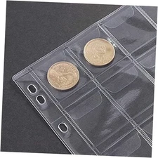  Coin Collection Book Pages - 15 Transparent PVC Sheets, 460 Pockets, 8 x 11 
