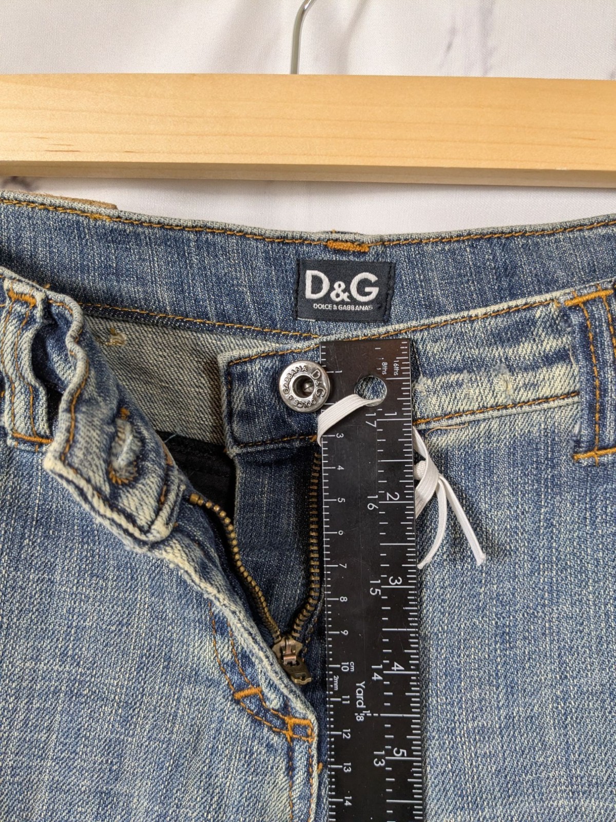 DOLCE & GABBANA D&G Skinny Jeans Tweed Corduroy Details Womens 28 Designer Pants image 8