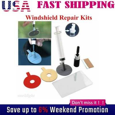 Car Window Glass Crack Chip Resin Windscreen DIY Repair Tool Kit Windshield / US