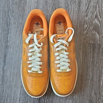 Nike Air Force 1 '07 LV8 Orange 100% Calf Leather Men's Sneakers Size 11.5 