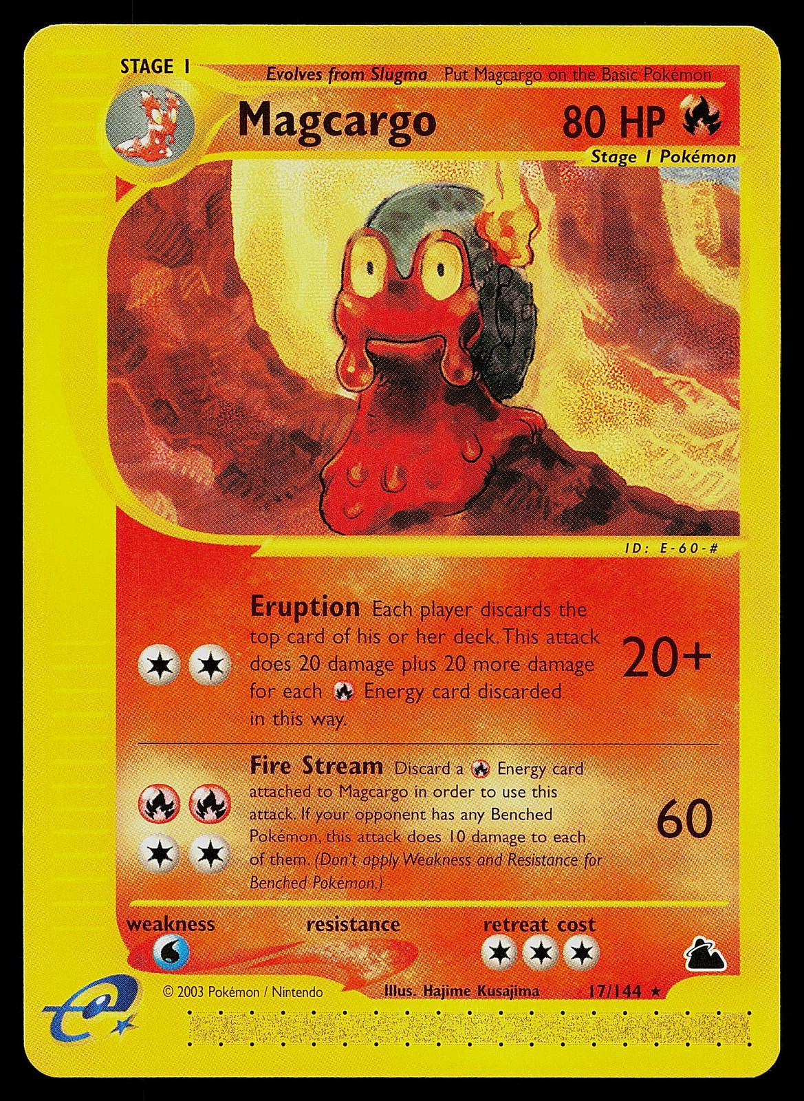 Pokemon Card - Magcargo Skyridge Rare 17/144 Non Holo