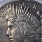 1921 PEACE HIGH RELIEF $1 Dollar Silver Coin ~ ANACS EF45 Detls ~Key Date ~Toned — photo 5
