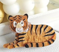 Acrylic tiger brooch
