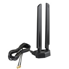 WiFi 6 6E Tri-Band 2.4GHz 5 GHz 6GHz Magnetic Base RP-SMA Antenna Black 1
