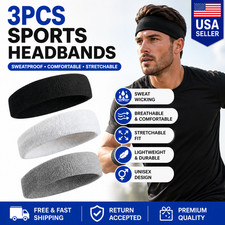 Sports Head band Yoga Gym Sweat Proof band Women Men Tennis Hair Band Head 3 Pcs