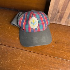 Cub Scout Webelos Hat Cap BSA Twill Plaid Red Green M/L PL