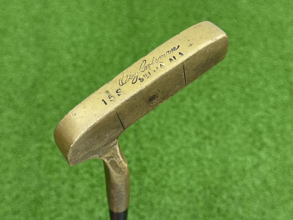 ANCIEN PUTTER EN LAITON OTEY CRISMAN MODÈLE 340-H tige en bois