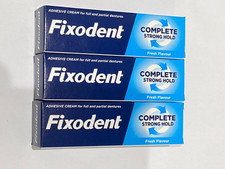 3XFixodent Complete Denture Adhesive Cream Fresh Flavour Strong Hold 3  X 47g