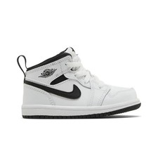 Jordan 1 Mid Lifestyle Sneakers White Black Toddlers White DQ8425