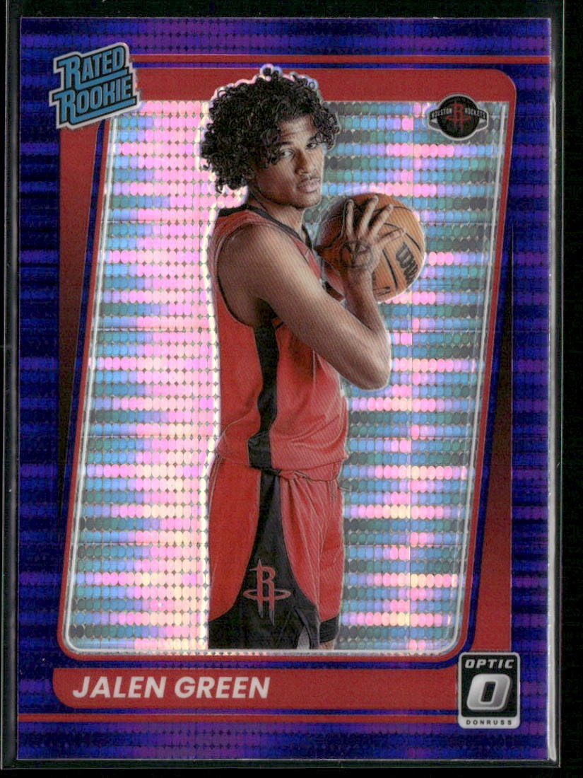 2021-22 Donruss Optic #159 Jalen Green Target Purple Pulsar