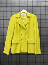 Vintage Christian Dior Boutique Paris Yellow Double Breasted Womens Blazer L