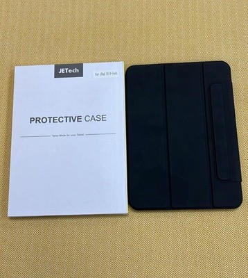JETech Magnetische Klapp Folio Hülle für iPad Air 11 Zoll Schwarz PU Leder